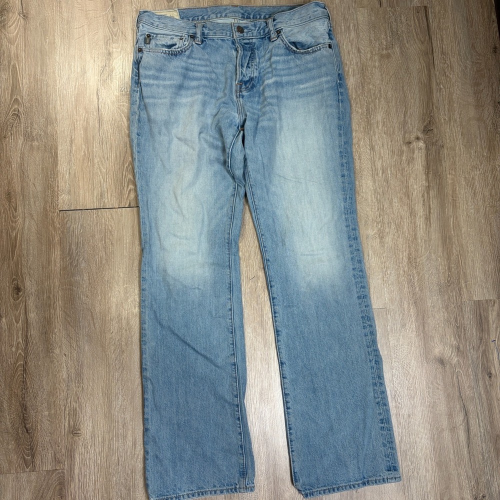 VTG Abercrombie & Fitch Bootcut Jeans 34x34 Y2K 100% Cotton Faded Light Wash